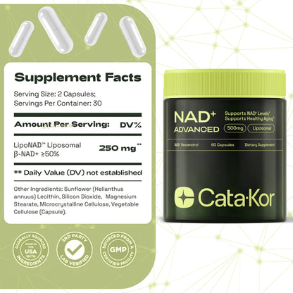 NAD+ Advanced de Alta Pureza Anti-Envejecimiento